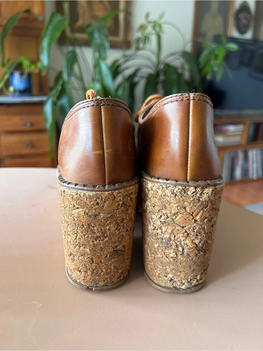 Vintage 1970s platform cork Oxford